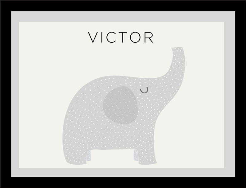 Alfombra vinílica infantil elefante con nombre - TenVinilo