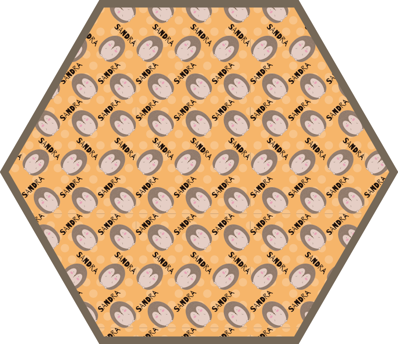 Alfombra vinílica infantil puercoespín con nombre - TenVinilo