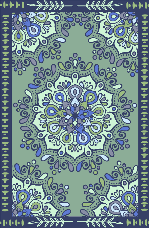 Alfombra vinílica mandala motivo central mandala - TenVinilo