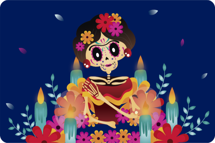 Alfombras de halloween femeninas de estilo mexicano - TenVinilo