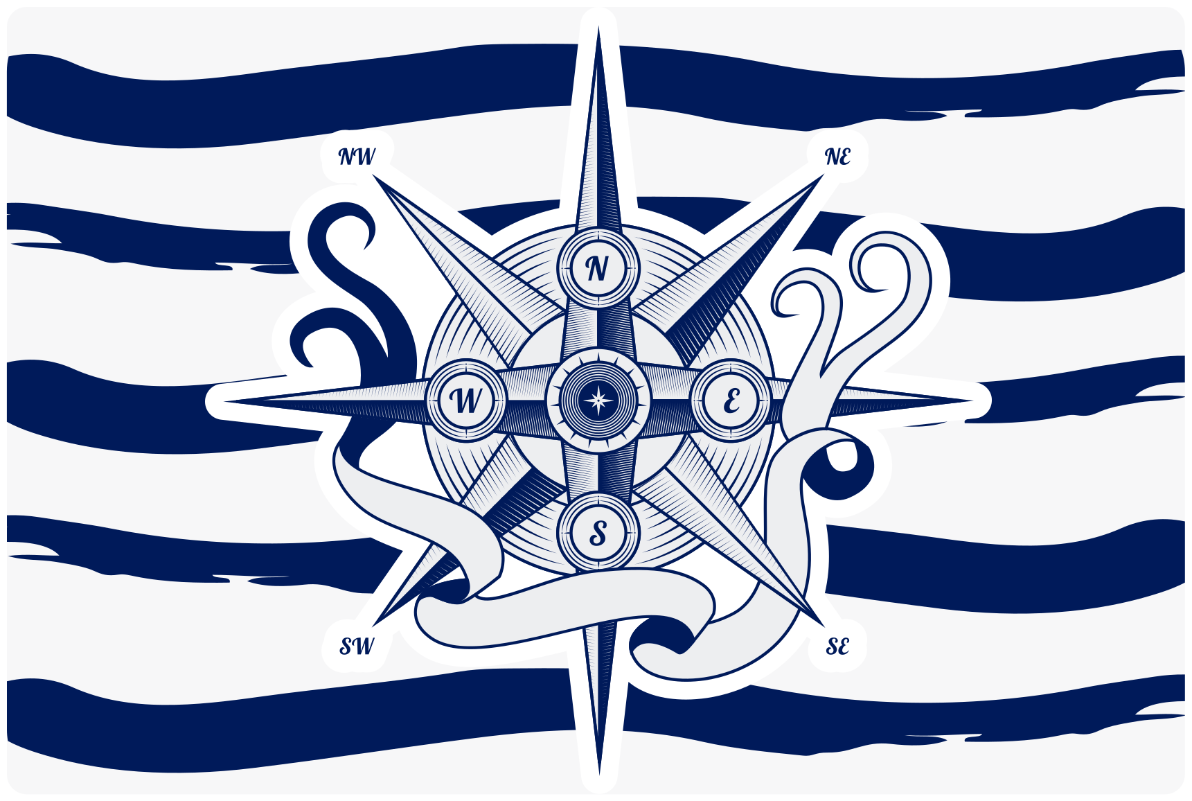 Alfombra vinílica mapamundi brújula náutica - TenVinilo