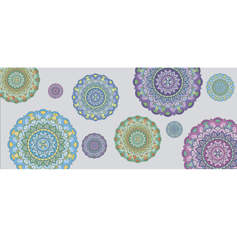 Alfombra vinílica mandala conjunto de mandalas - TenVinilo