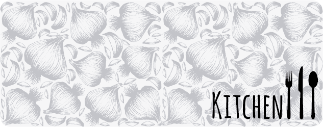 Alfombra vinílica cocina ilustración de utensilios de cocina - TenVinilo