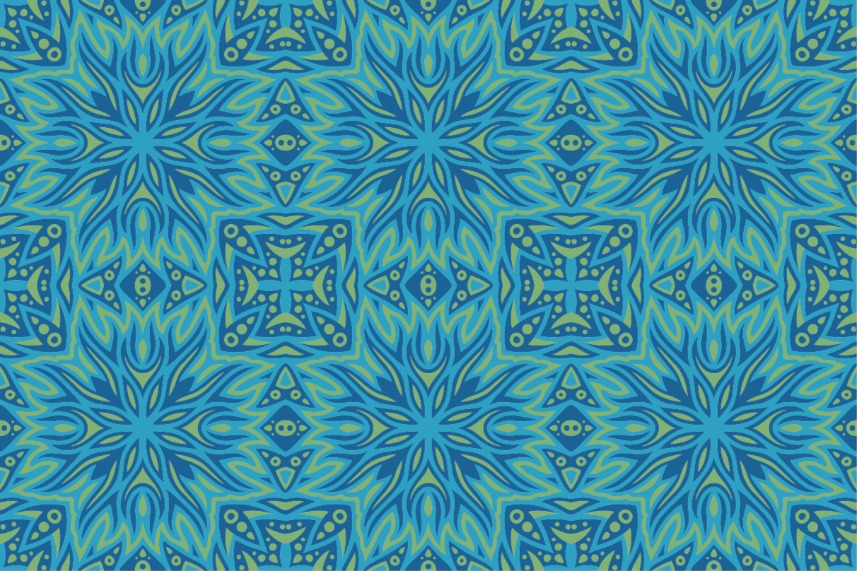 Alfombra vinílica azul simetría inspirada en azul - TenVinilo