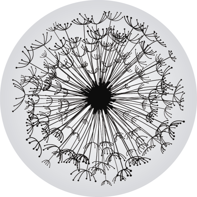 Alfombra vinílica flores silueta de diente de león - TenVinilo