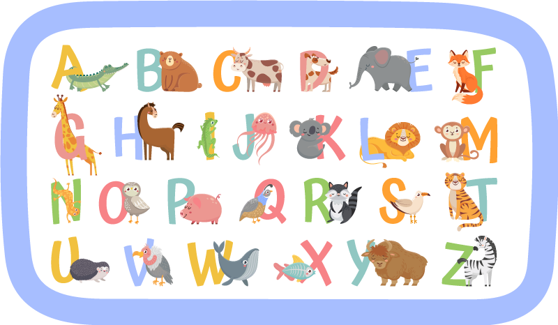 Alfombra vinílica abecedario Alfabeto animal - TenVinilo