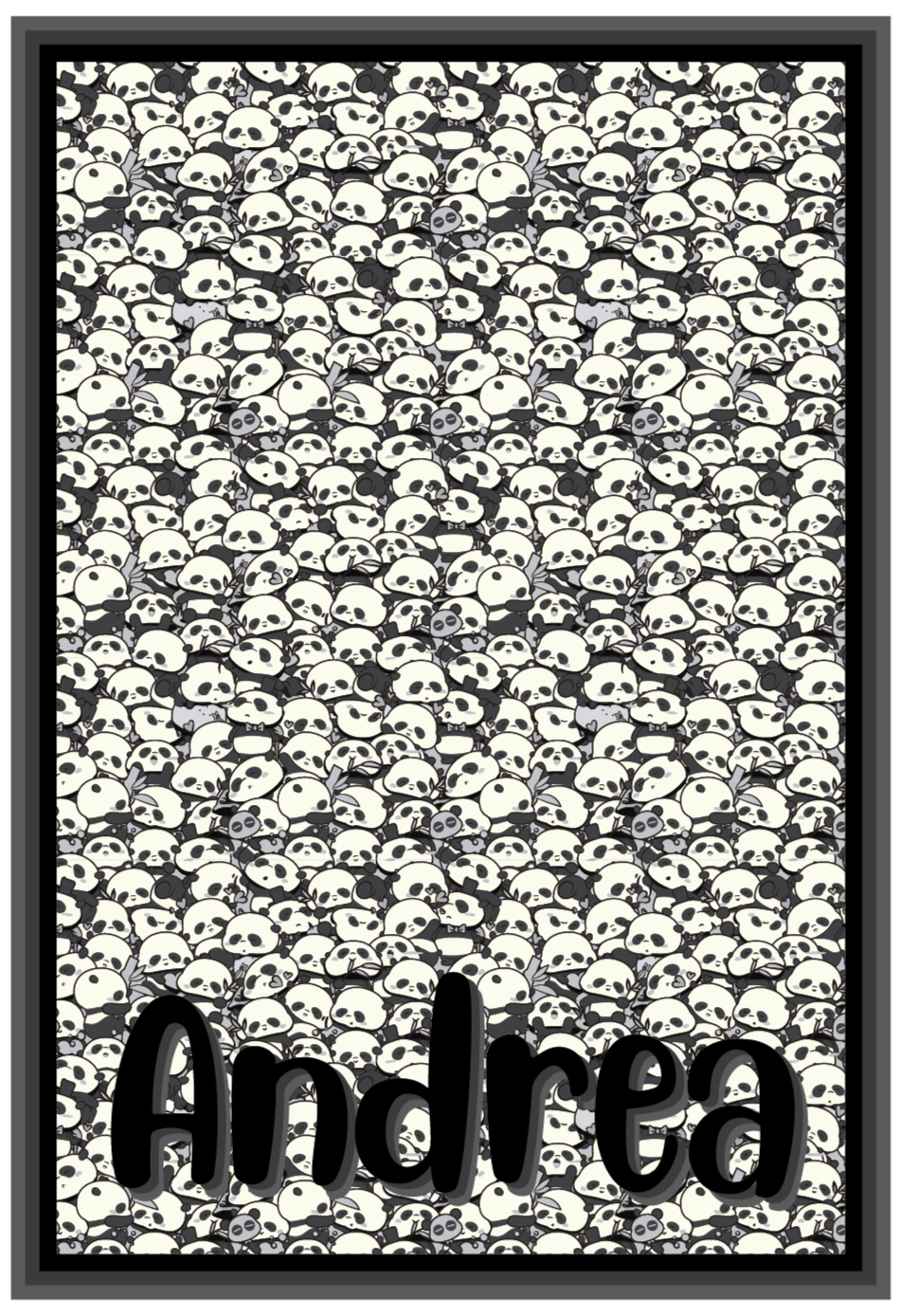 Aflombra vinílica animales Hermosos pandas con nombre - TenVinilo