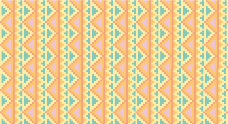 Alfombra vinílica geométrica decoración con motivos tribales - TenVinilo