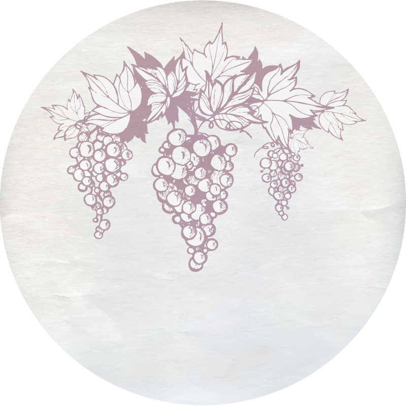 Alfombra vinílica flores emblema botánico de uvas - TenVinilo