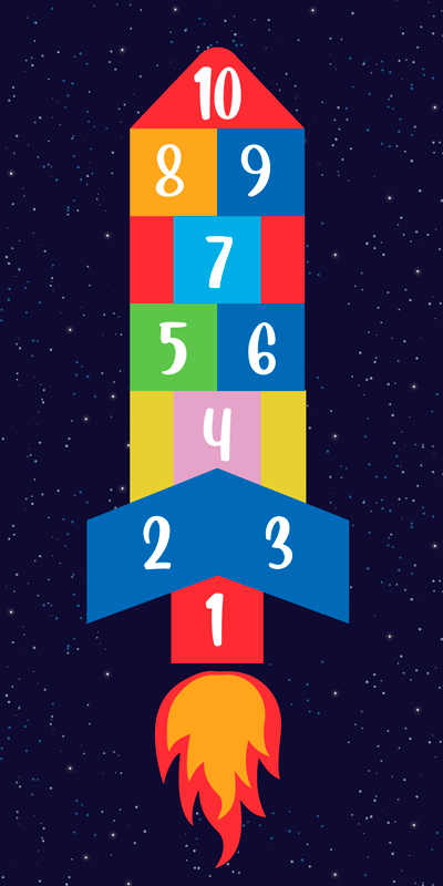 Alfombra vinílica juegos rayuela espacial - TenVinilo