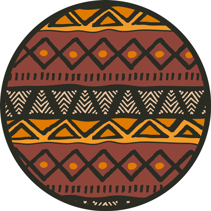 Alfombra vinílica geométrica patrón africano - TenVinilo