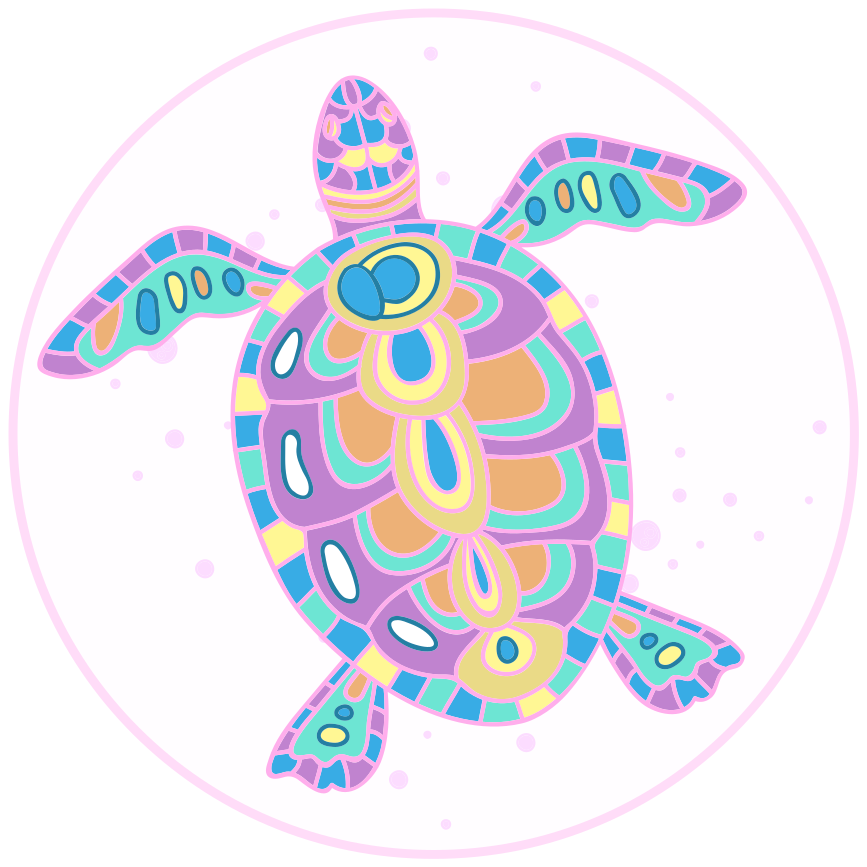 Alfombra vinílica infantil ilustración colorida de tortuga - TenVinilo