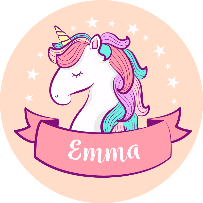 Alfombra vinílica personalizable unicornio personalizado - TenVinilo