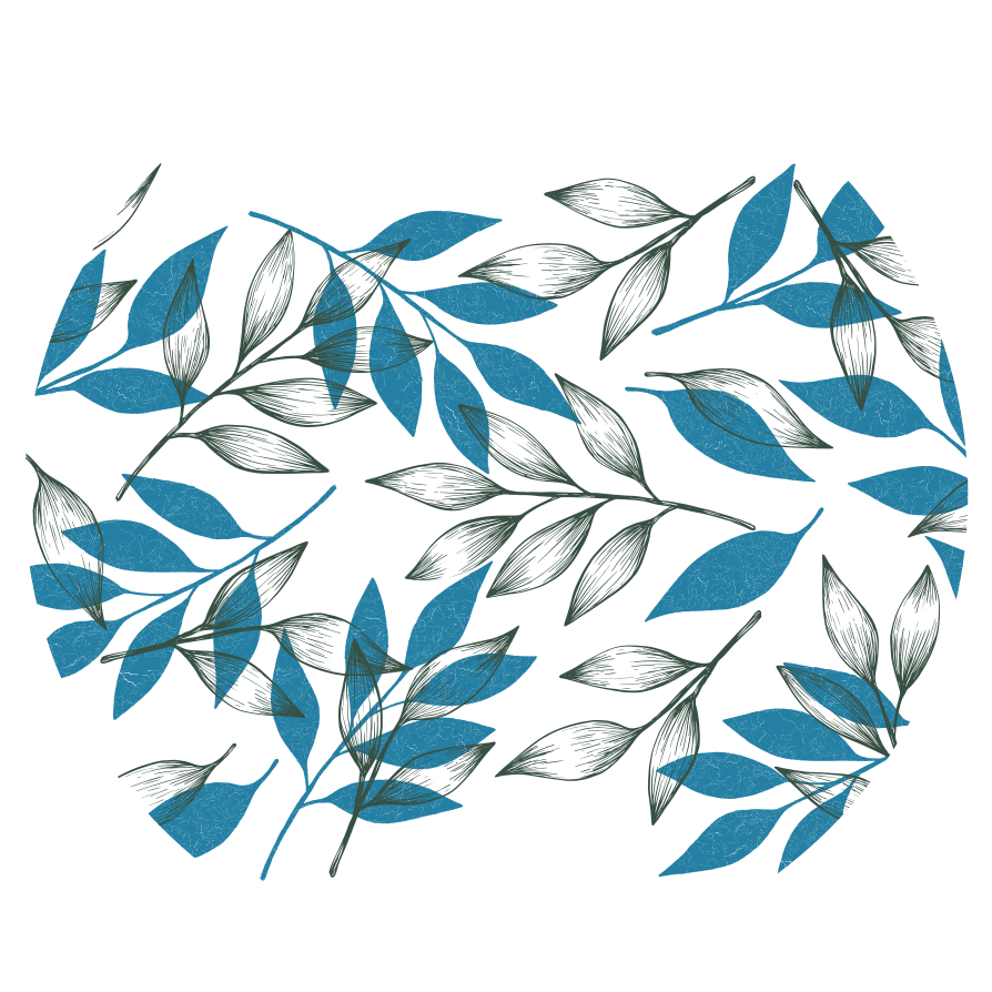 Alfombra vinílica redonda ramas azules y verdes - TenVinilo