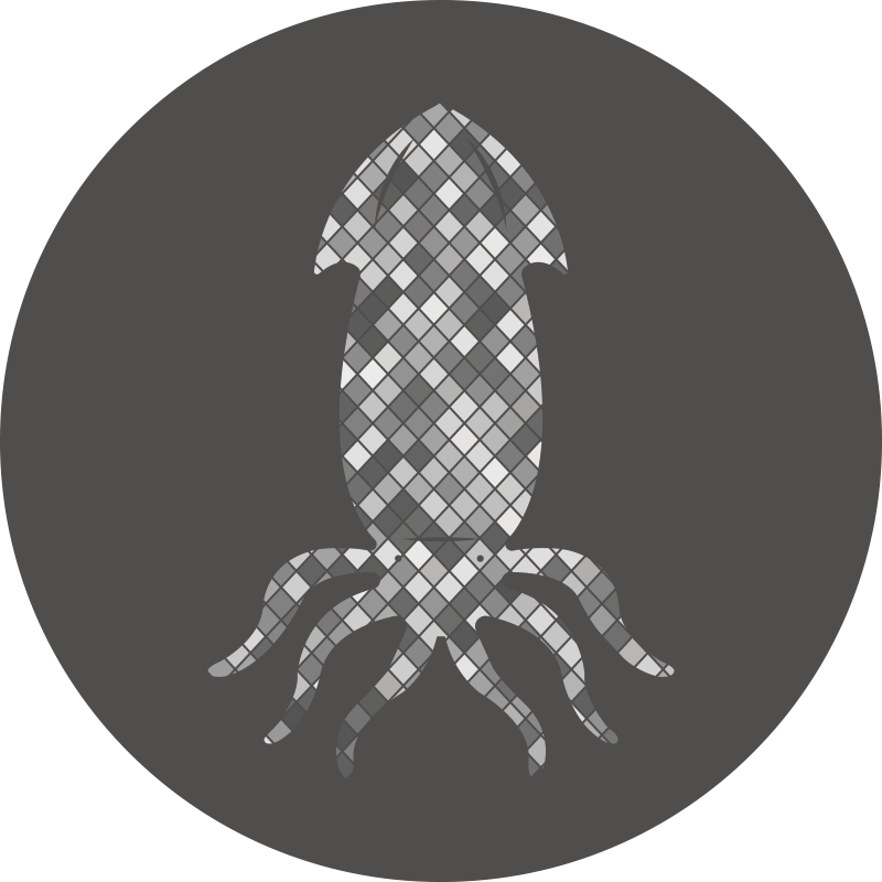 Alfombra vinílica hidráulica silueta de calamar mosaico - TenVinilo