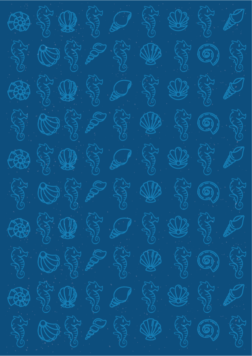 Alfombra vinílica animales ilustración de motivos marinos - TenVinilo