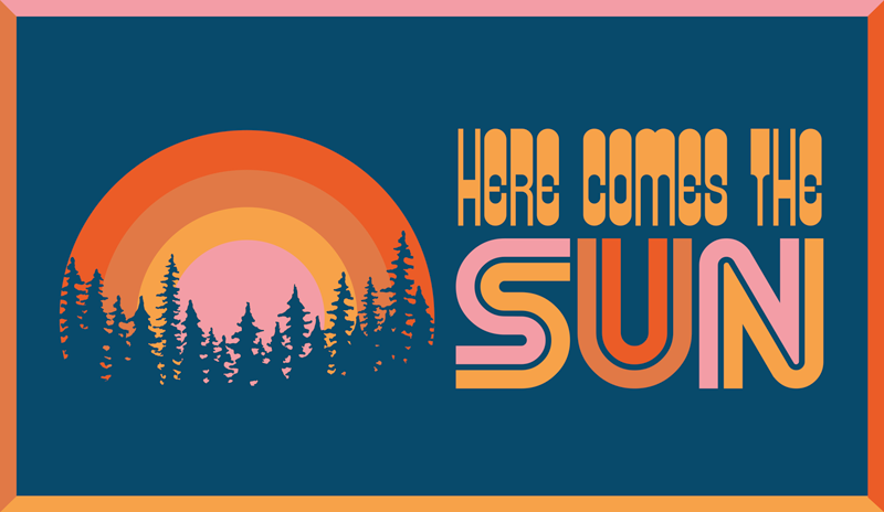 Alfombra vinílica recibidor aquí llega el sol - TenVinilo