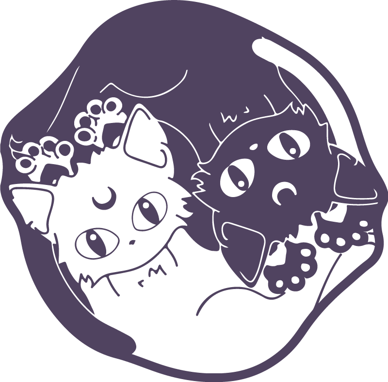 Alfombra vinílica animales gatos ying y yang - TenVinilo