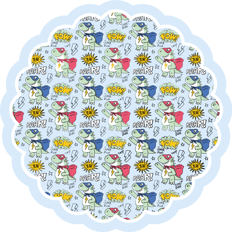 Alfombra vinílica infantil dinosaurios superhéroes - TenVinilo