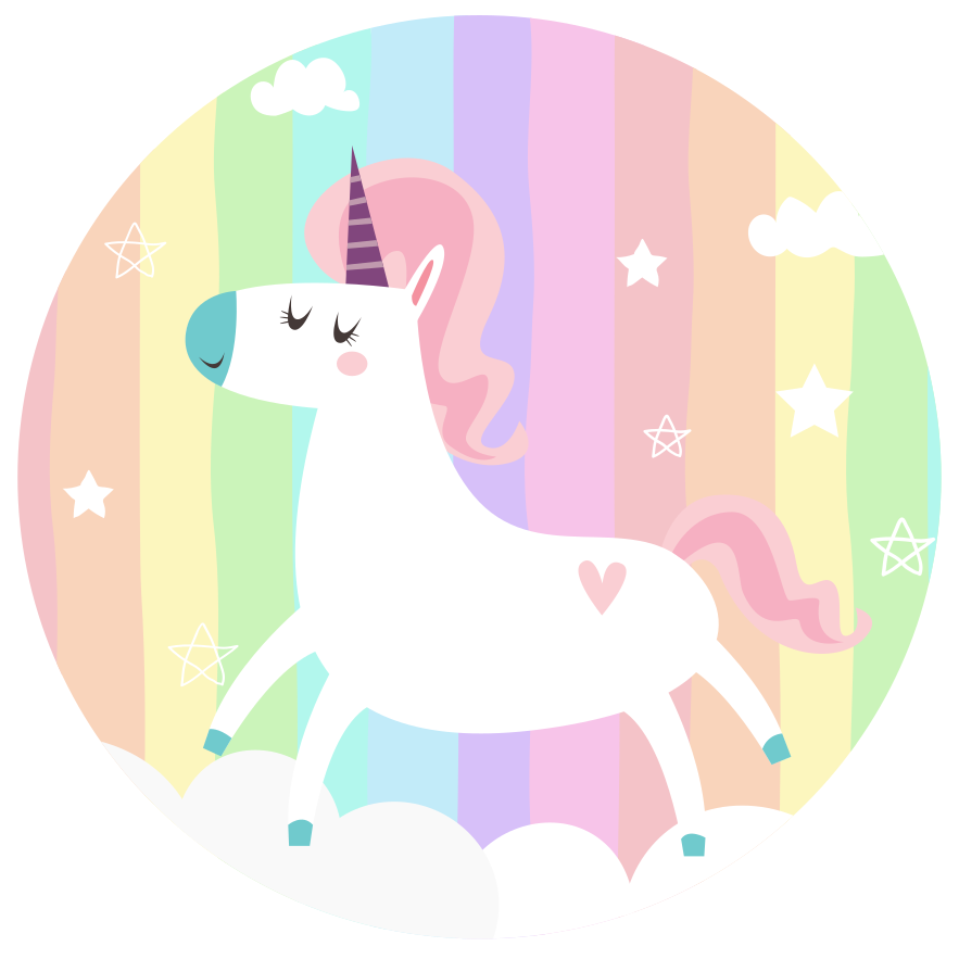 Aflombra vinílica Fondo arcoiris con unicornio - TenVinilo