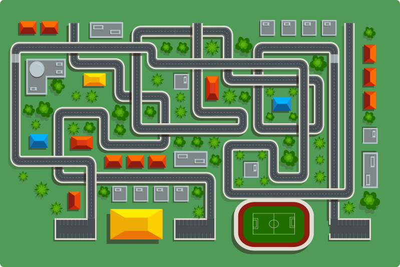 Alfombra de vinilo infantil Playrug con calles - TenVinilo