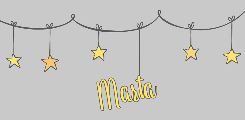 Alfombra vinílica infantil estrellas con nombre - TenVinilo