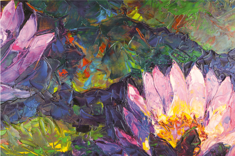 Alfombra vinílica flores florales impresionistas - TenVinilo