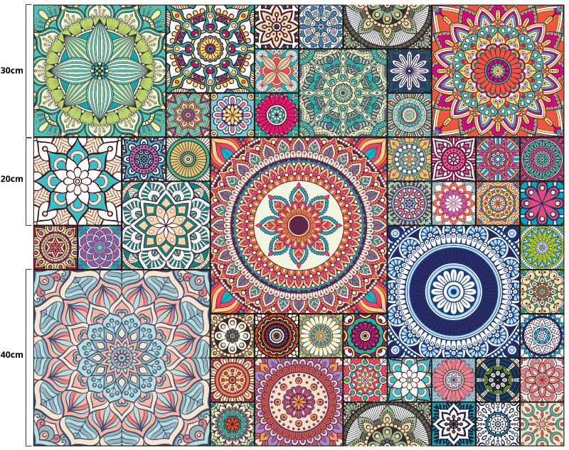 Alfombra vinílica mandala patrones de mandalas - TenVinilo