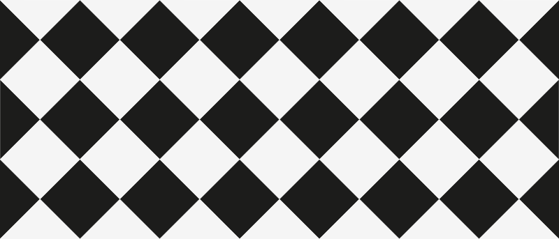 Alfombra vinílica baño azulejos hidráulicos blanco y negro - TenVinilo