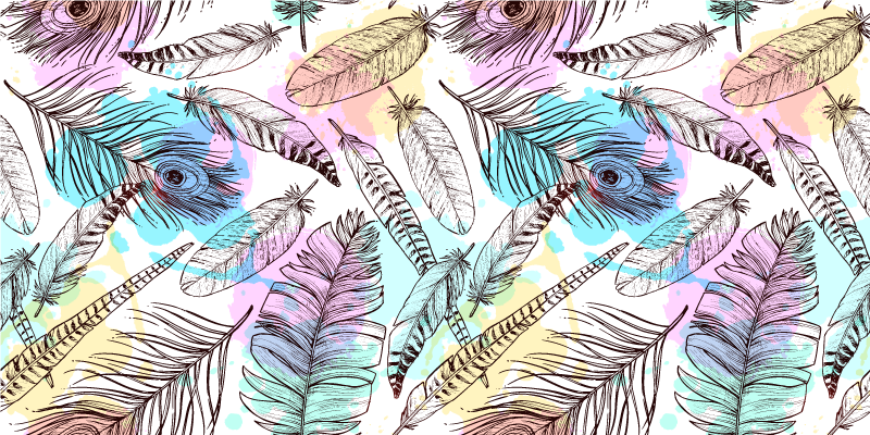 Alfombra vinílica animal print Plumas de ave - TenVinilo