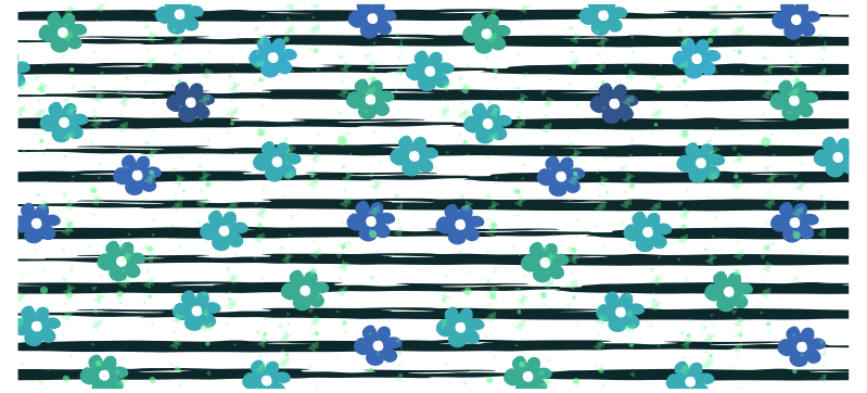 Alfombra vinílica cocina diseño de rayas florales - TenVinilo