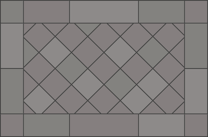 Alfombra vinílica hidráulica geometría en mosaico - TenVinilo