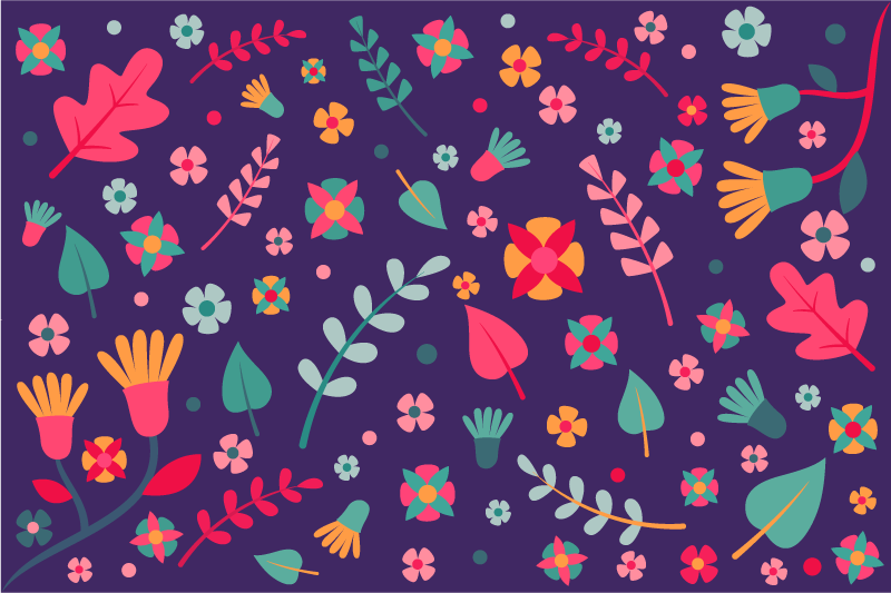 Alfombra vinílica flores explosión de color floral - TenVinilo