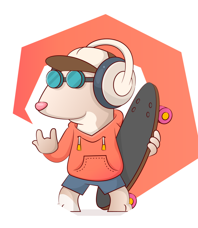 Alfombras vinílicas juvenils Perro en patineta - TenVinilo