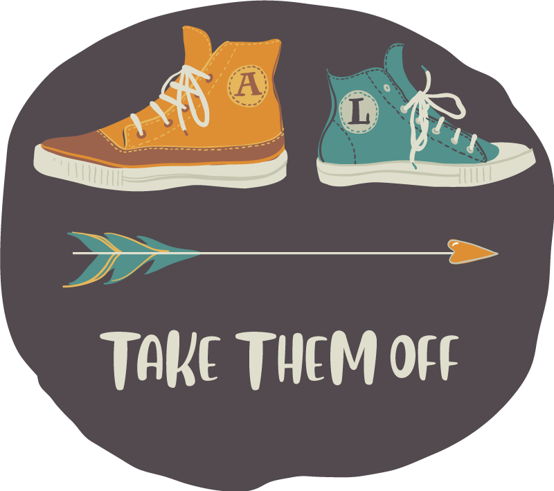 Alfombra vinílica frase quítatelos - TenVinilo