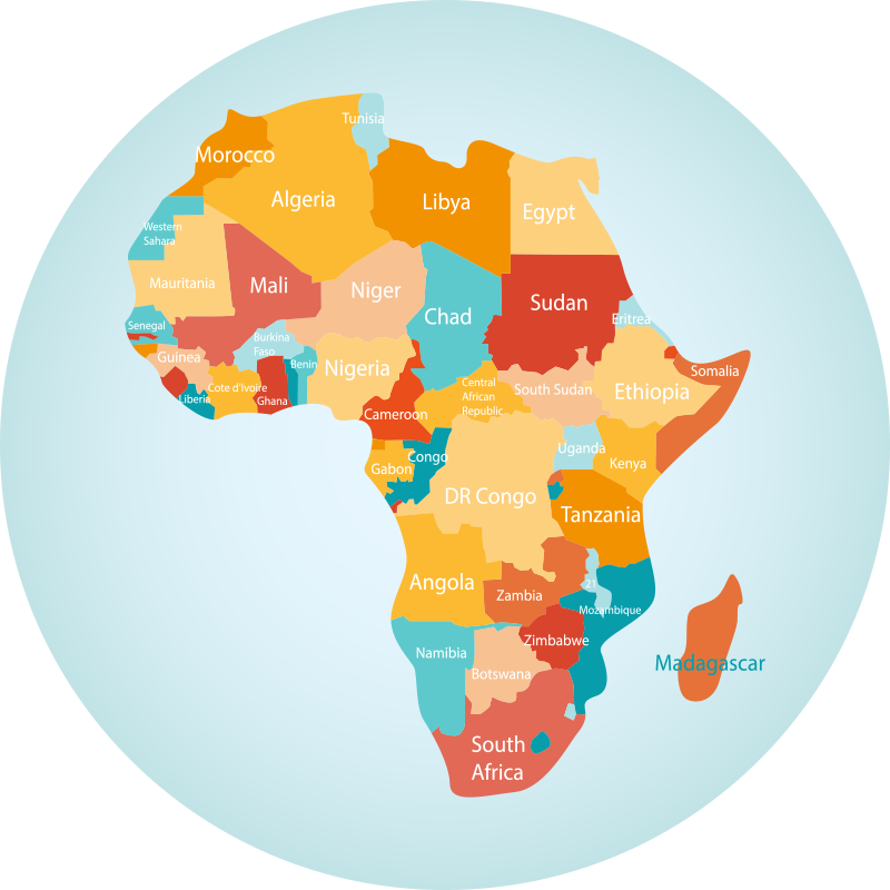 Alfombra de vinilo mapamundi Tarjeta de mapa de africa - TenVinilo