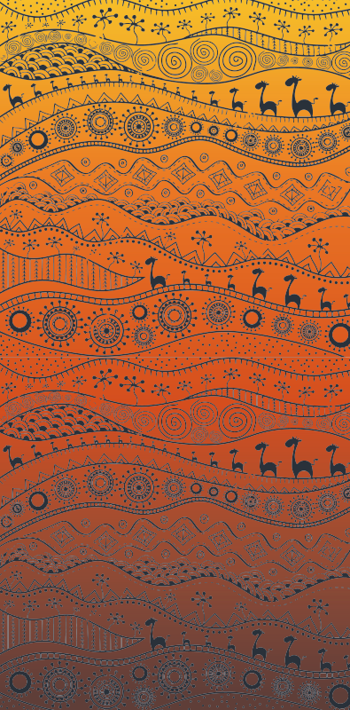 Alfombra vinílica étnica patrones abstractos culturales - TenVinilo