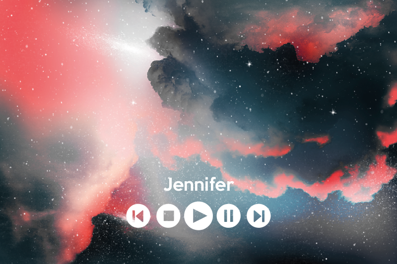 Alfombra vinílica juvenil música personalizada espacial - TenVinilo