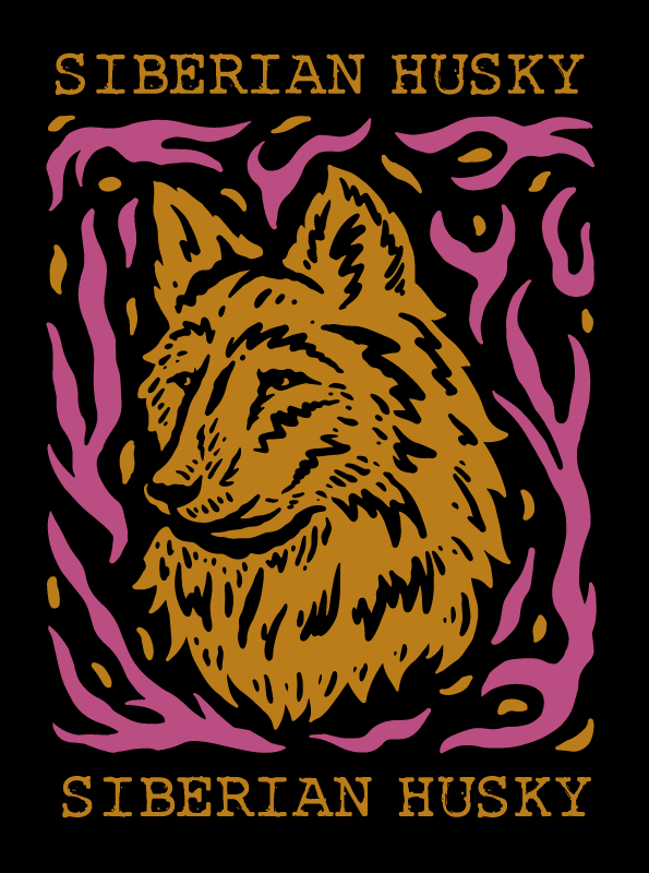 Alfombra vinílica animales retrato de husky siberiano - TenVinilo