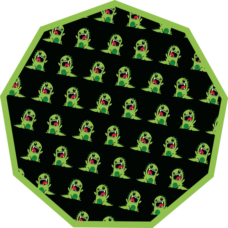 Alfombra vinílica infantil patrón de criaturas de cuento - TenVinilo