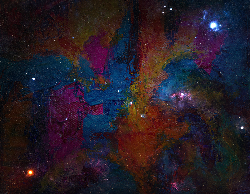 Alfombra vinílica estrellas diseño espacial cósmico - TenVinilo