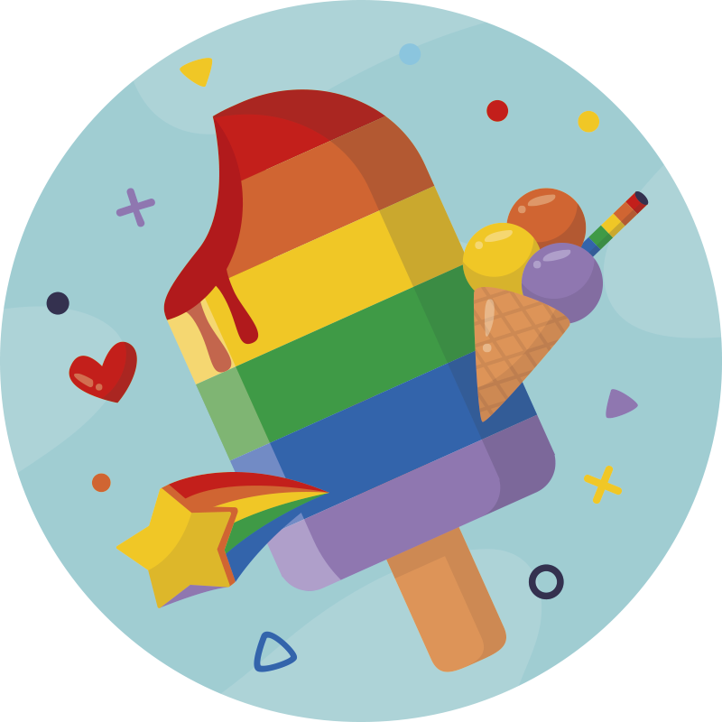 Alfombras vinílicas modernas Arcoiris de polos de hielo - TenVinilo