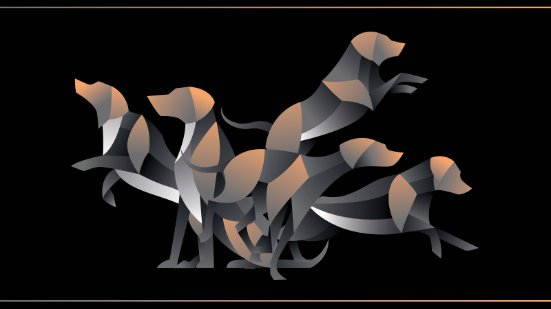 Alfombra vinílica animales figuras de perros estilizadas - TenVinilo