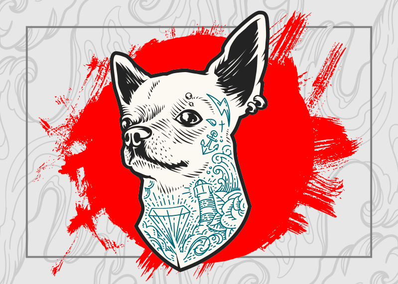 Alfombra vinílica animales retrato de perro chihuahua - TenVinilo