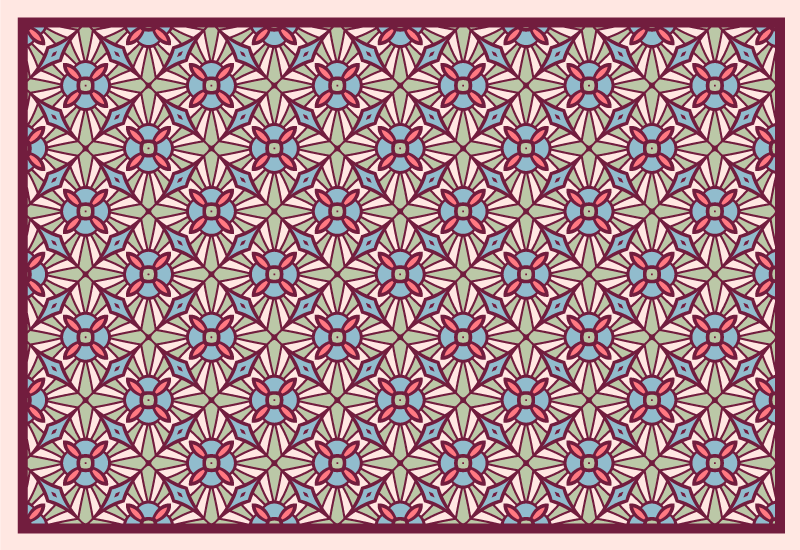 Alfombra vinílica floral multicolor - TenVinilo