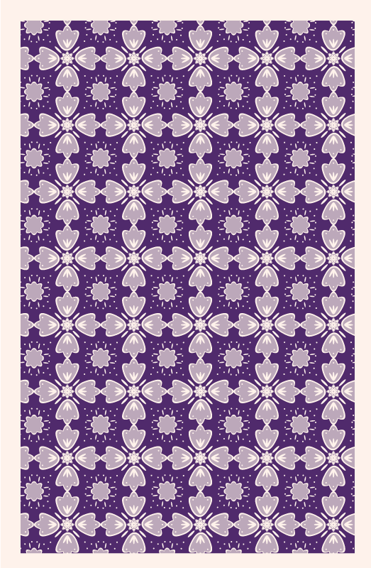 Alfombra vinílica flores diseño de mosaico morado - TenVinilo
