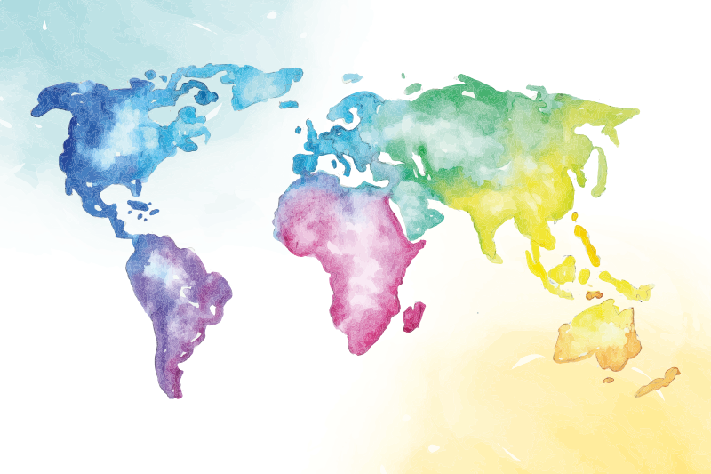 Alfombra de vinilo mapamundi Colorido artístico - TenVinilo