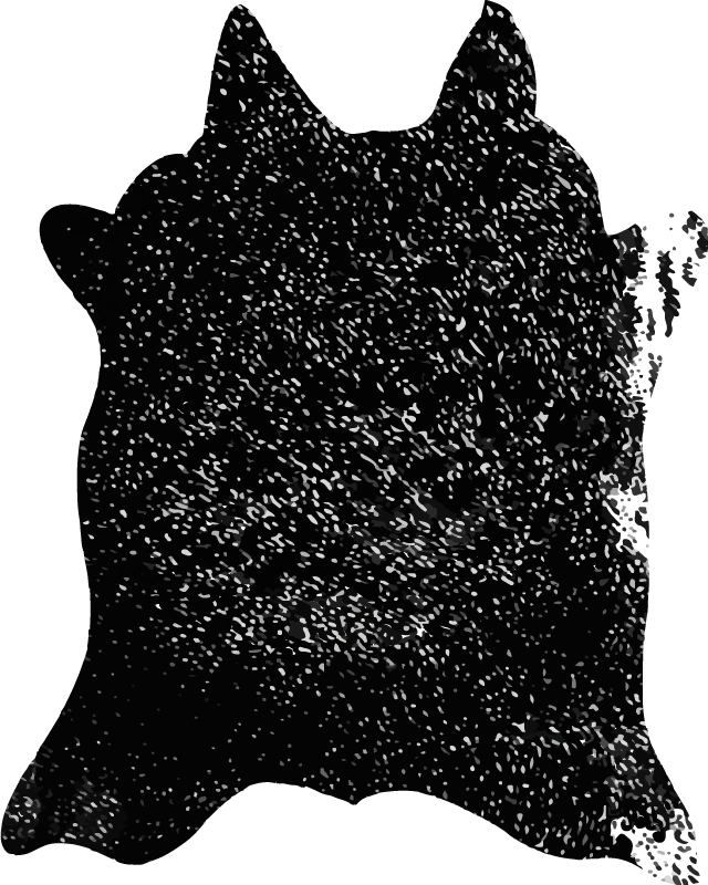 Alfombra vinílica animal print piel de vaca moteada negra - TenVinilo