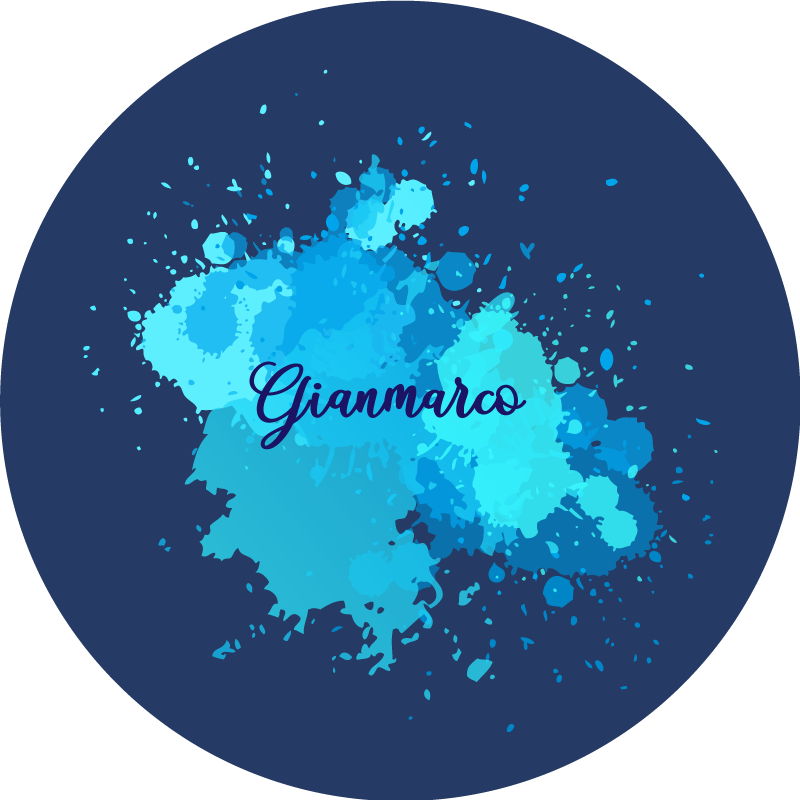 Alfombra vinílica juvenil splash azul - TenVinilo