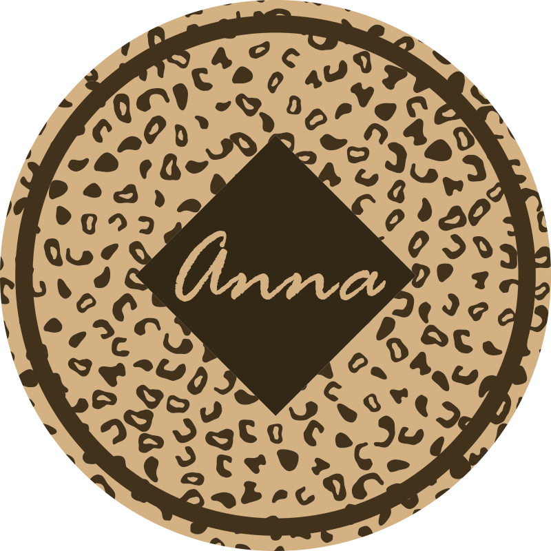 Alfombra vinílica animal leopardo con nombre - TenVinilo